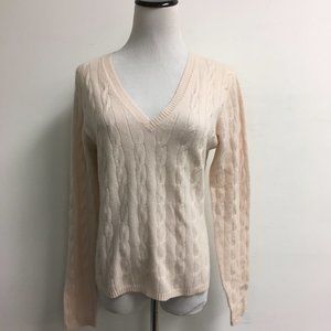 Christopher Fischer pink cable cashmere sweater M